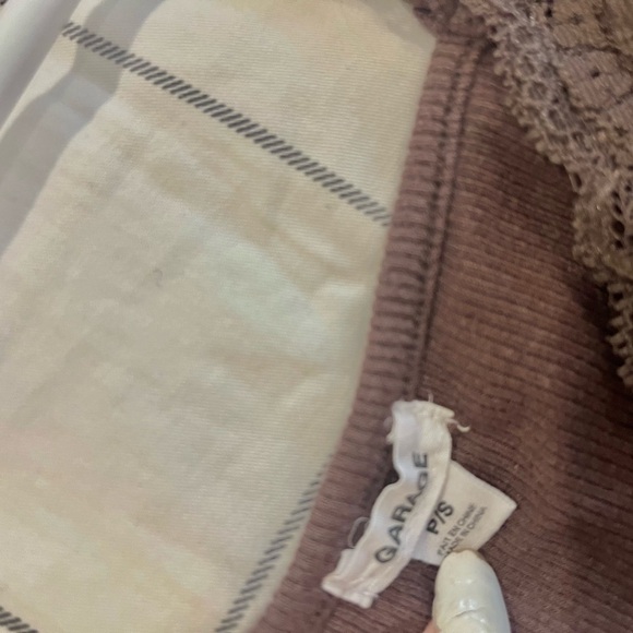 GARAGE Lace Tank  Size XS Brown - Picture 3 of 3